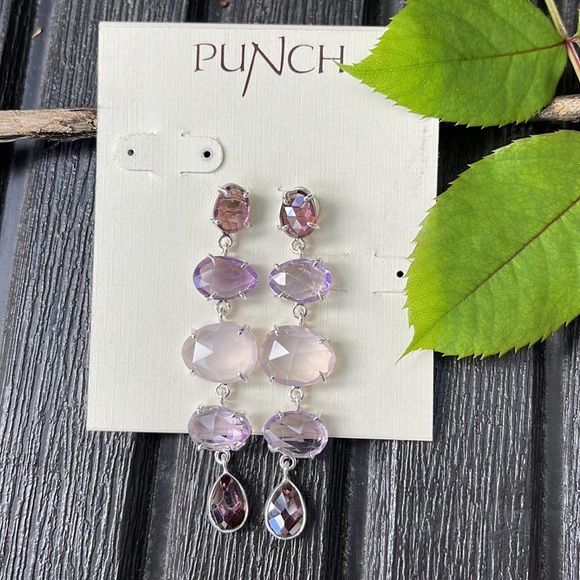 Pink & Purple Dangle Earrings - Picture 6 of 14